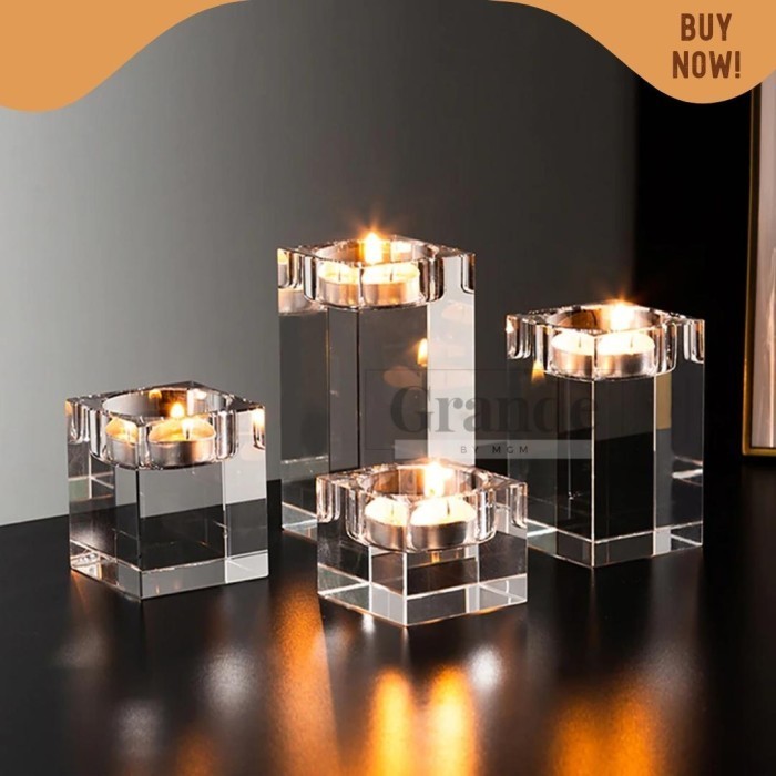 Romantic candle holder Tempat Lilin kristal Tinggi 12CM Lebar 8CM - Image 5