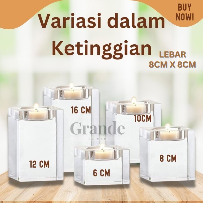 Romantic candle holder Tempat Lilin kristal Tinggi 12CM Lebar 8CM - Image 3