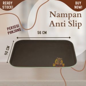 Nampan Anti Slip SegiPanjang 56x40cm non Slip Serving Tray lapis karet
