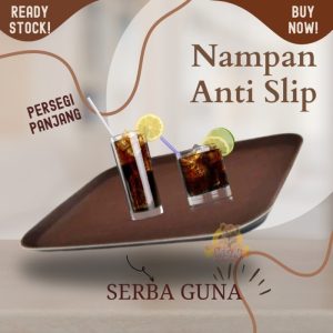 Nampan Anti Slip SegiPanjang 45x35cm non Slip Serving Tray lapis karet