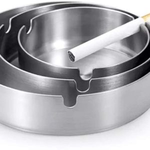 Asbak Stainless Cafe Tebal Bulat POLOS SET 3PC asbak besi 8-10-12CM