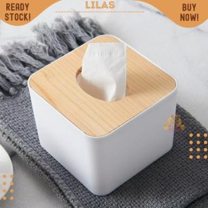 lilas kotak tisu bambu tutup KOTAK Segi4 tempat tissue roll IMPORT