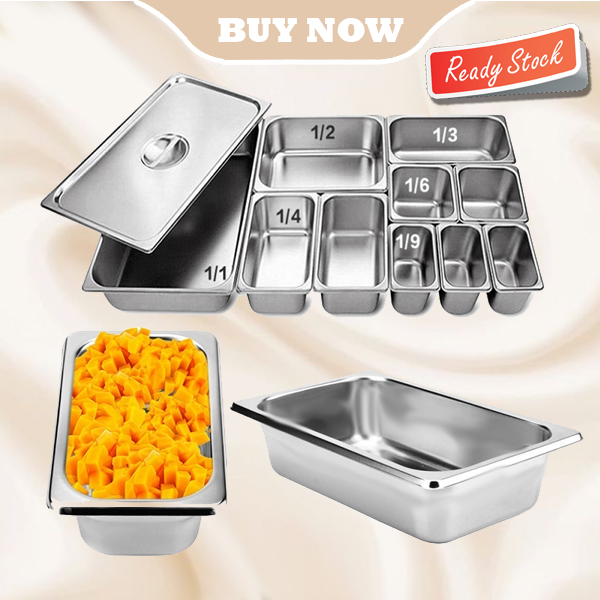 Food pan prasmanan Stainless ukuran 1/9 tinggi 6.5CM / Wadah Stainless - Image 3