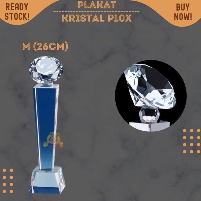 P10X-M NEW Plakat diamond kristal Trophy Crystal kaca Piala 26cm - Image 4