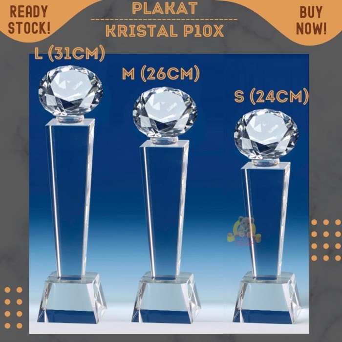 P10X-M NEW Plakat diamond kristal Trophy Crystal kaca Piala 26cm - Image 2