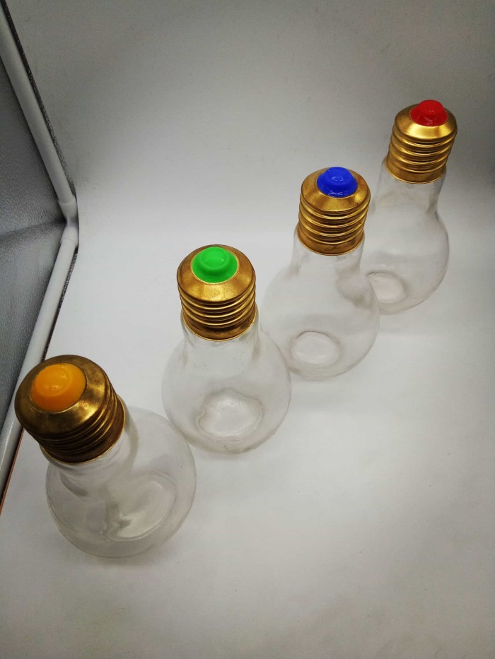 Botol Bohlam Kaca utk Minum Air Bentuk Lampu 400ML - Image 5