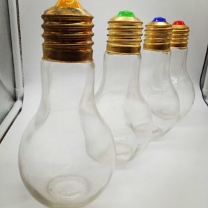 Botol Bohlam Kaca utk Minum Air Bentuk Lampu 400ML