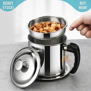 PREMIUM OILPOT 1.2L Tempat saringan Minyak Jelantah stainless 304 12cm