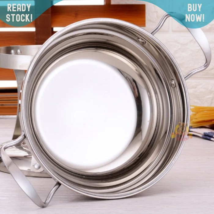 Panci 16cm hotpot stainless 304 dgn tutup kaki set shabu2 steamboat - Image 4
