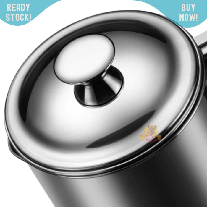 PREMIUM OILPOT 1.2L Tempat saringan Minyak Jelantah stainless 304 12cm - Image 5