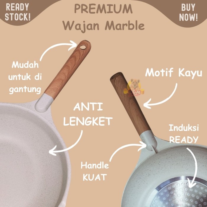 Wajan Marbel 30CM pengorengan PREMIUM anti lengket INDUKSI TEBAL - Image 3