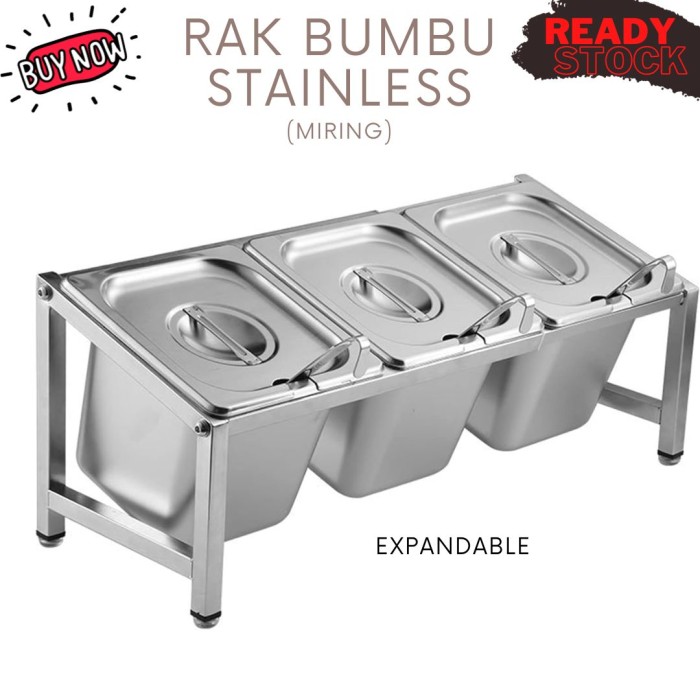 rak food pan cocok untuk saos sambal bumbu SINGLE Miring panjang 60cm - Image 4