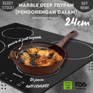 Frypan DEEP Marbel 24CM pengorengan PREMIUM anti lengket INDUKSI TEBAL