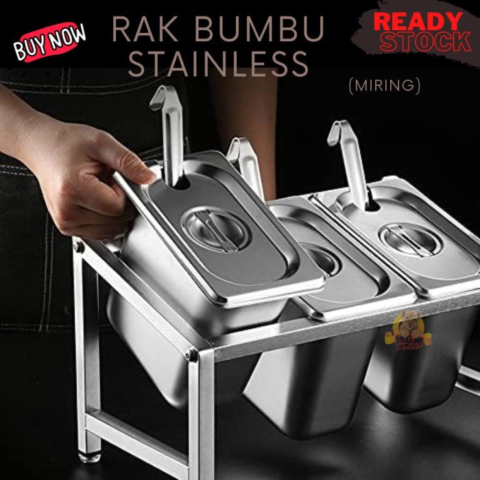 rak food pan cocok untuk saos sambal bumbu SINGLE Miring panjang 60cm - Image 5