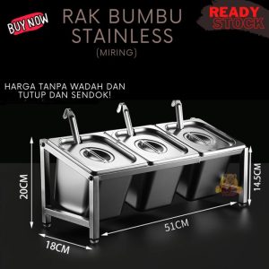 rak food pan cocok untuk saos sambal bumbu SINGLE Miring panjang 60cm