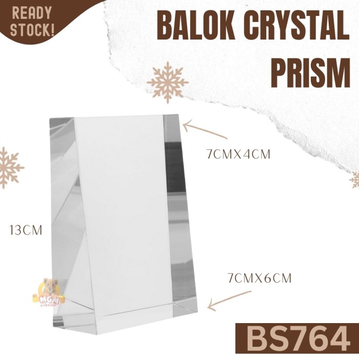 BS764 Plakat Prism cut kristal Trophy Crystal kaca Piala medali 13cm - Image 2