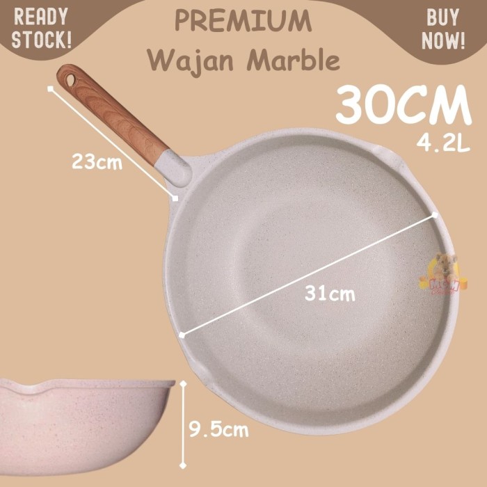 Wajan Marbel 30CM pengorengan PREMIUM anti lengket INDUKSI TEBAL - Image 4