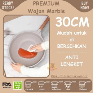 Wajan Marbel 30CM pengorengan PREMIUM anti lengket INDUKSI TEBAL
