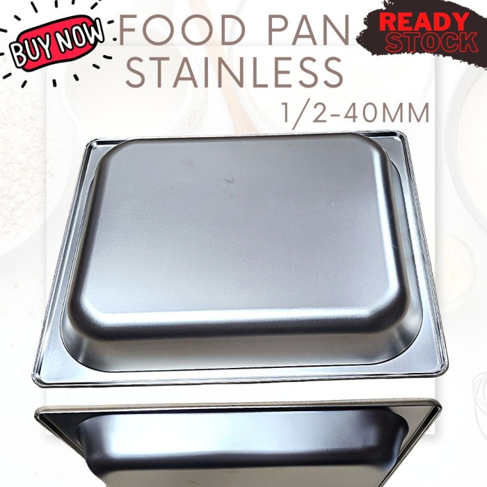 Food pan prasmanan Stainless ukuran 1/2 tinggi 4CM foodpan warmer - Image 2