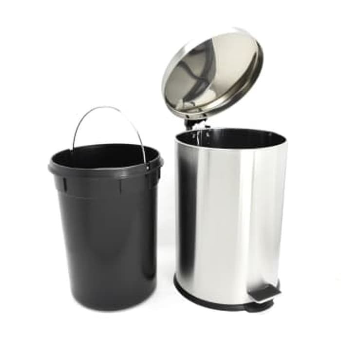 Injak Tempat sampah Stainless tutup injak 12L T39cm - Image 3