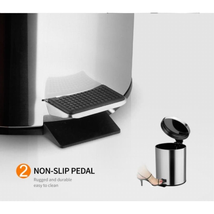 Injak Tempat sampah Stainless tutup injak 8.0L - Image 5