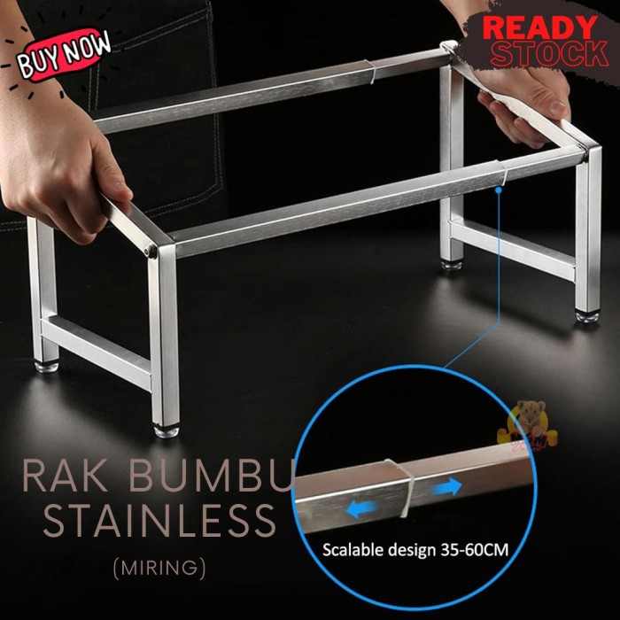 rak food pan cocok untuk saos sambal bumbu SINGLE Miring panjang 60cm - Image 3