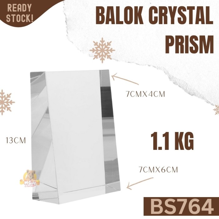 BS764 Plakat Prism cut kristal Trophy Crystal kaca Piala medali 13cm - Image 4