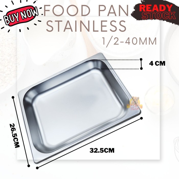 Food pan prasmanan Stainless ukuran 1/2 tinggi 4CM foodpan warmer