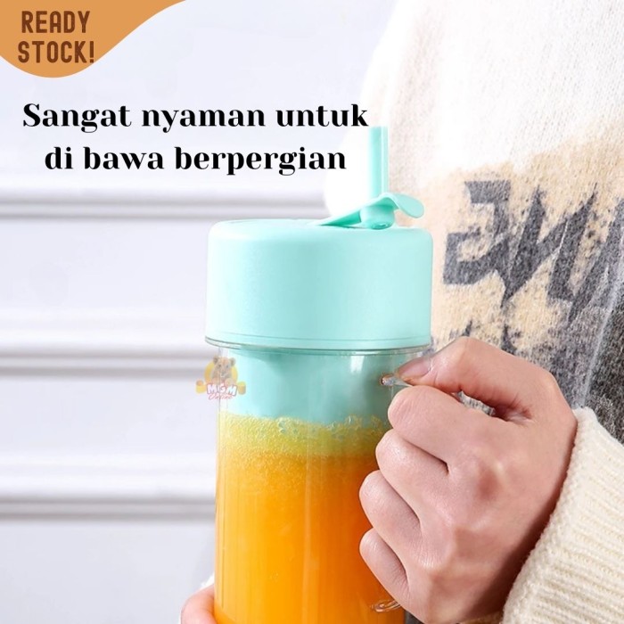gelas juicer portable gagang 450ml praktis mudah dan rechargable - Image 2