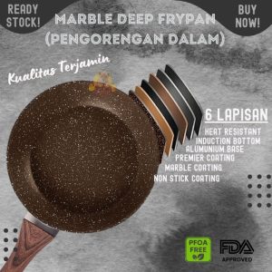 Frypan DEEP Marbel 26CM pengorengan PREMIUM anti lengket INDUKSI TEBAL