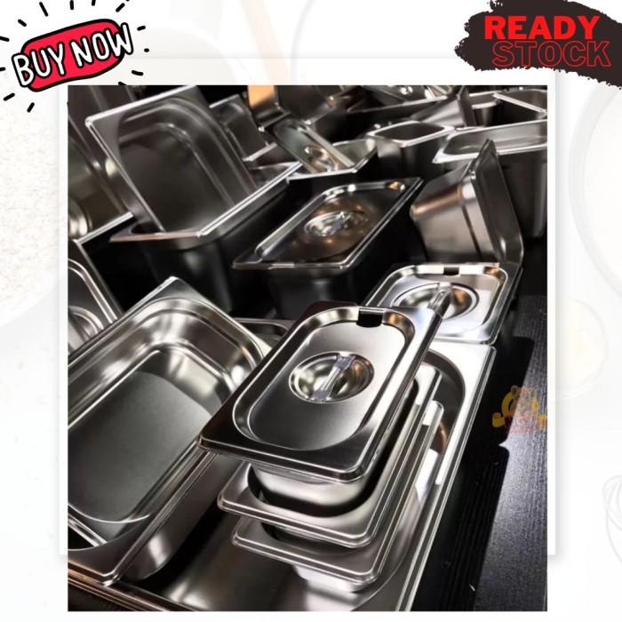 Food pan prasmanan Stainless ukuran 1/2 tinggi 4CM foodpan warmer - Image 3