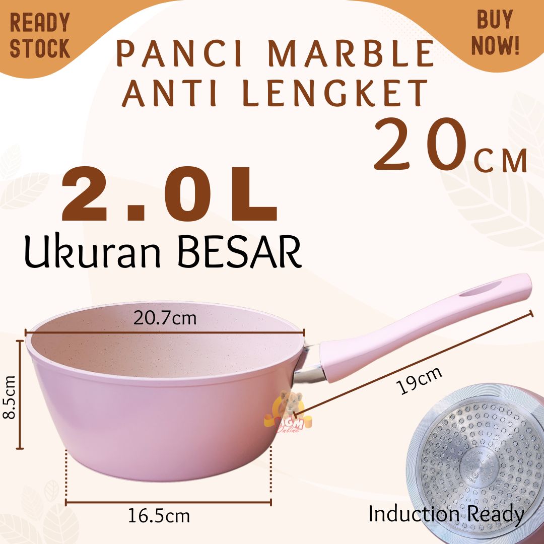 LOLO set 20CM Panci Susu Marble Kukusan TUTUP INDUCTION ready MPASI - Image 5