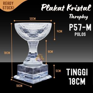 P57-M Plakat kristal Trophy 18cm tinggi Crystal kaca Piala medali
