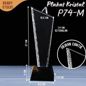 P74-M Plakat Ukir BINTANG kristal Trophy Crystal kaca Piala kejuaraan