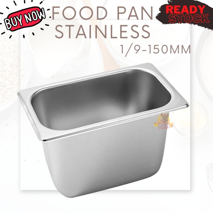 Food pan prasmanan Stainless 1/9 tinggi 15CM gastronorm saji makanan - Image 2