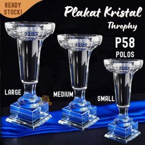 P58-M Plakat kristal Trophy 25cm tinggi Crystal kaca Piala medali