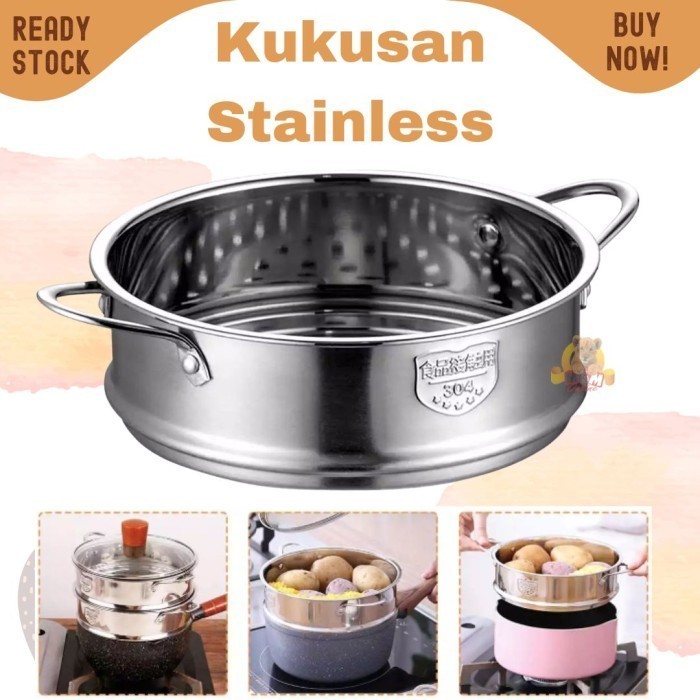 Kukusan 28cm stainless 304 Steamer Alat Kukus cocok untuk semua panci - Image 2