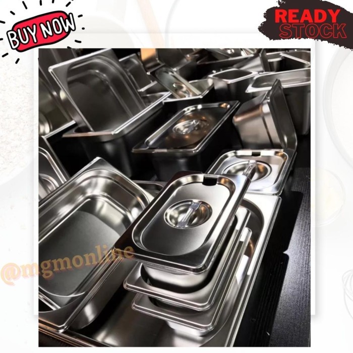 Food pan prasmanan Stainless 1/9 tinggi 15CM gastronorm saji makanan - Image 4