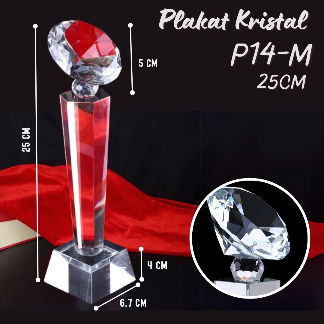 P14-M Plakat Diamond Kotak kristal Trophy Crystal kaca Piala kejuaraan