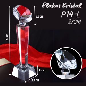 P14-L Plakat Diamond Kotak kristal Trophy Crystal kaca Piala kejuaraan