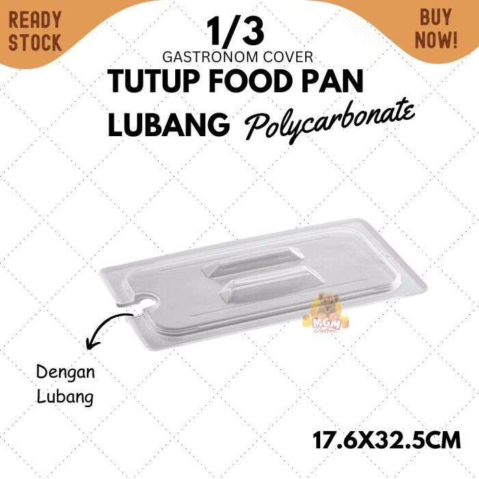 tutup Food pan polycarbonarte LUBANG 1/3 Gastronom penyaji makanan - Image 2
