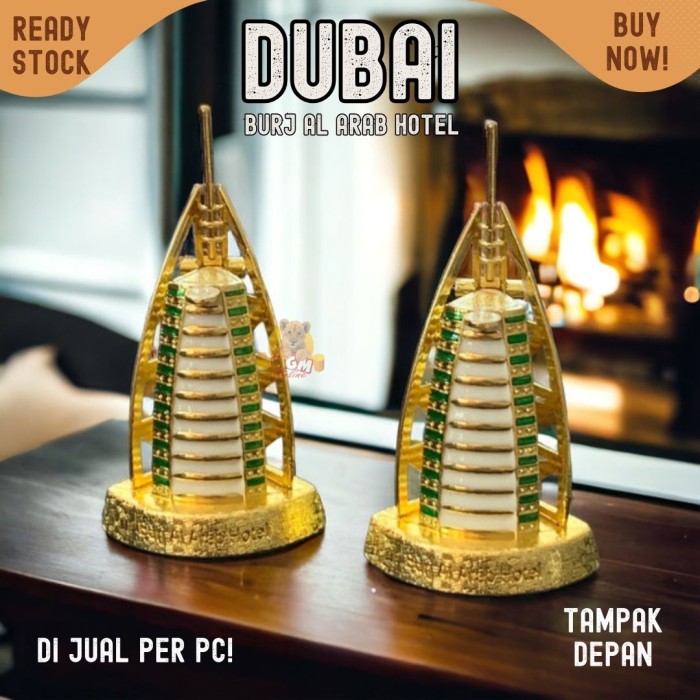Souvenir Dubai Burj Al Arab Hotel Miniatur Meja EMAS PREMIUM Oleh-Oleh - Image 4