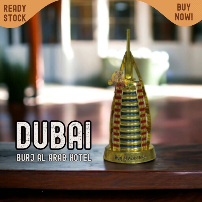 Souvenir Dubai Burj Al Arab Hotel Miniatur Meja EMAS PREMIUM Oleh-Oleh - Image 2