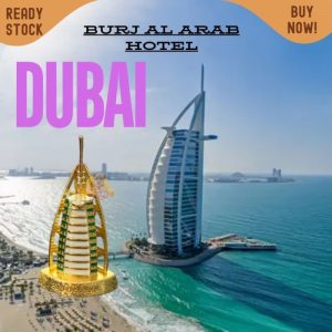 Souvenir Dubai Burj Al Arab Hotel Miniatur Meja EMAS PREMIUM Oleh-Oleh