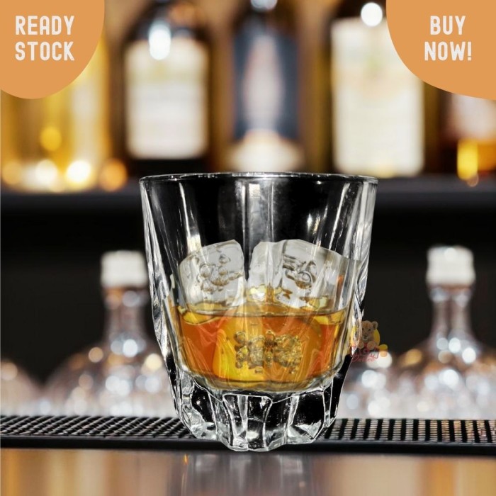 rock glass 210ml Gelas minum kaca heavy bottom high quality T9cm - Image 4