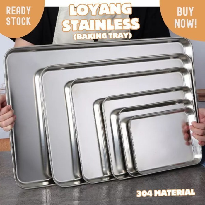 Baking tray Stainless 304 TEBAL nampan tinggi 2.5cm ukuran 44x31 - Image 5