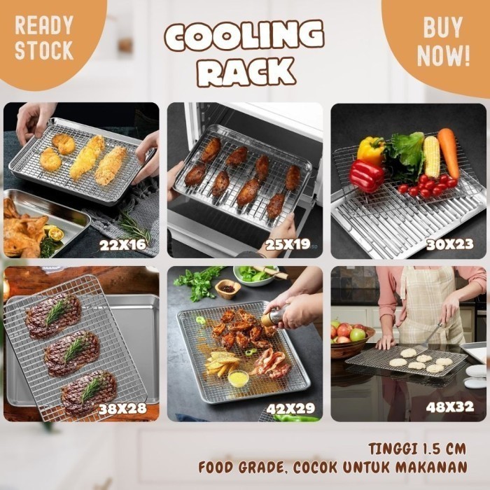 Cooling rack RAPAT 22x16 Stainless Wire Mesh Peniris BBQ grill tatakan - Image 5