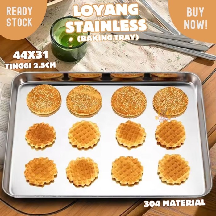 Baking tray Stainless 304 TEBAL nampan tinggi 2.5cm ukuran 44x31