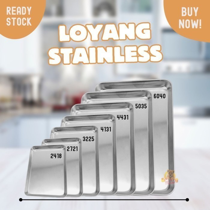 Baking tray Stainless 304 TEBAL nampan tinggi 2.5cm ukuran 60x40 - Image 2