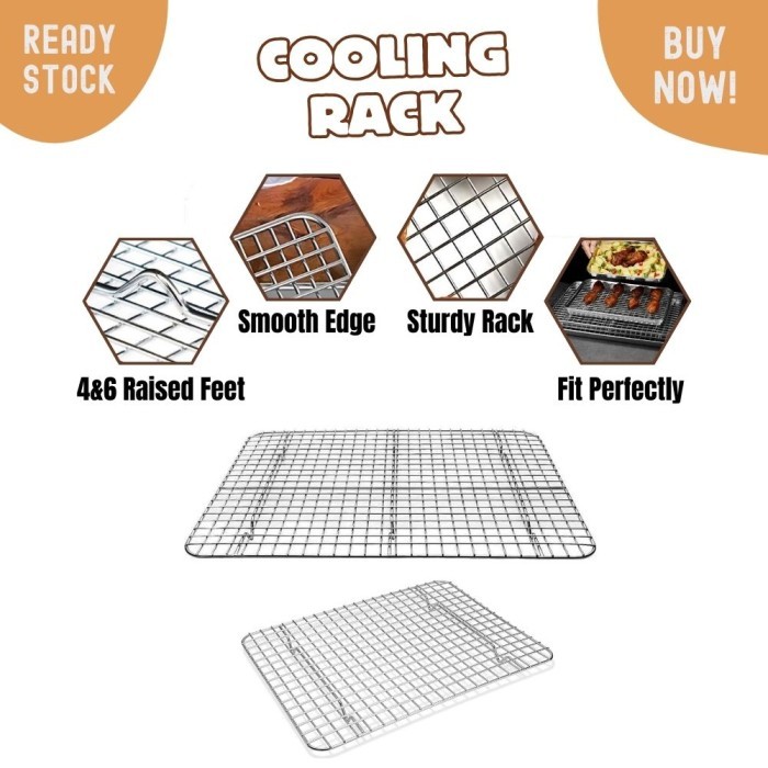 Cooling rack RAPAT 42x29 Stainless Wire Mesh Peniris BBQ grill tatakan - Image 3